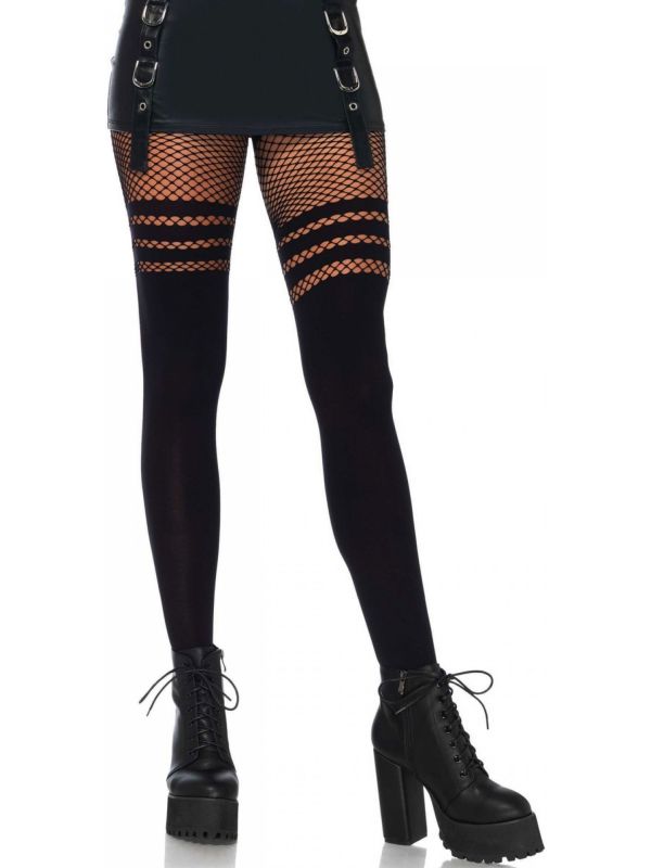 Zwarte Netpanty met Strepen