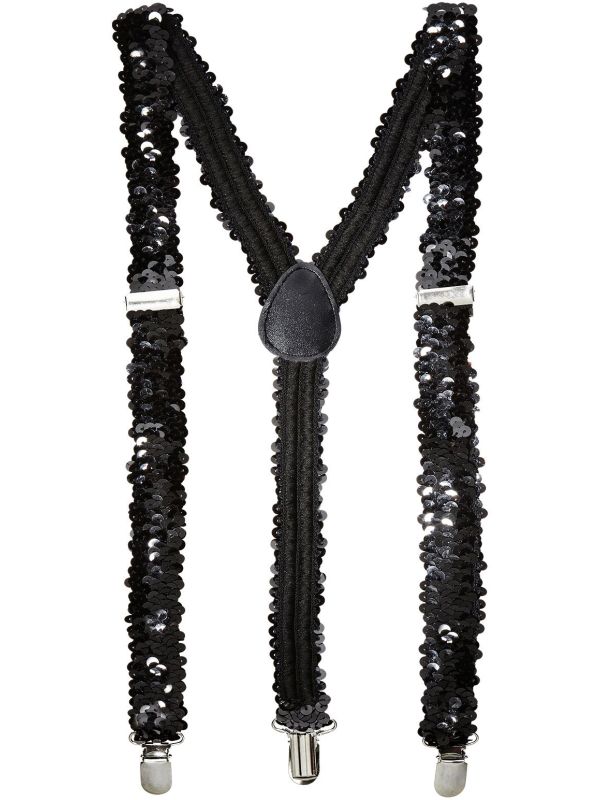 Zwarte Pailletten Bretels