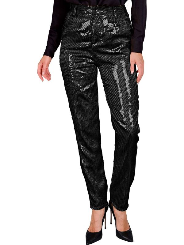 Zwarte Pailletten Broek Dames