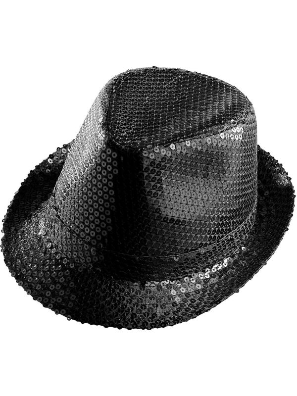 Zwarte Pailletten Fedora