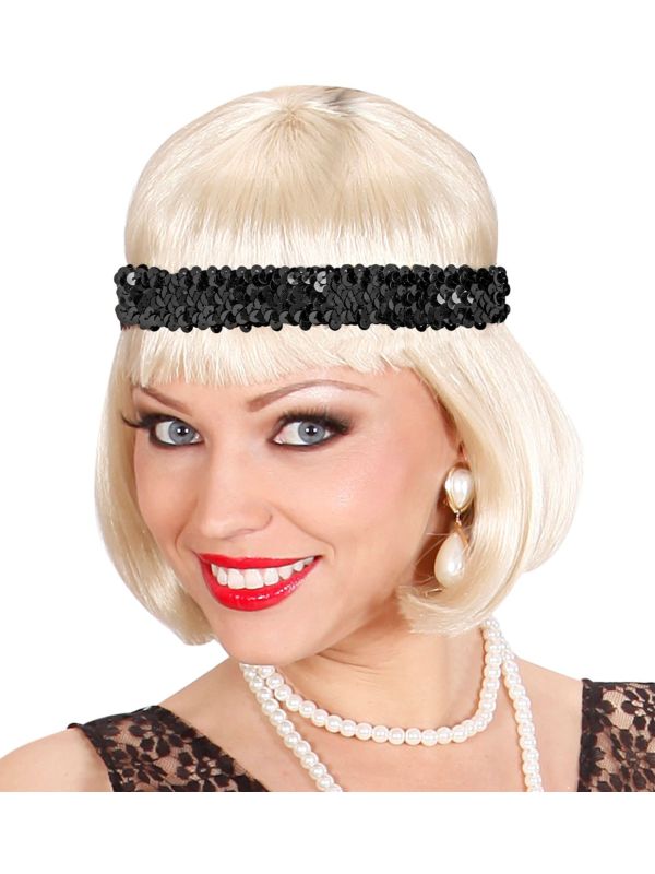 Zwarte Pailletten Hoofdband