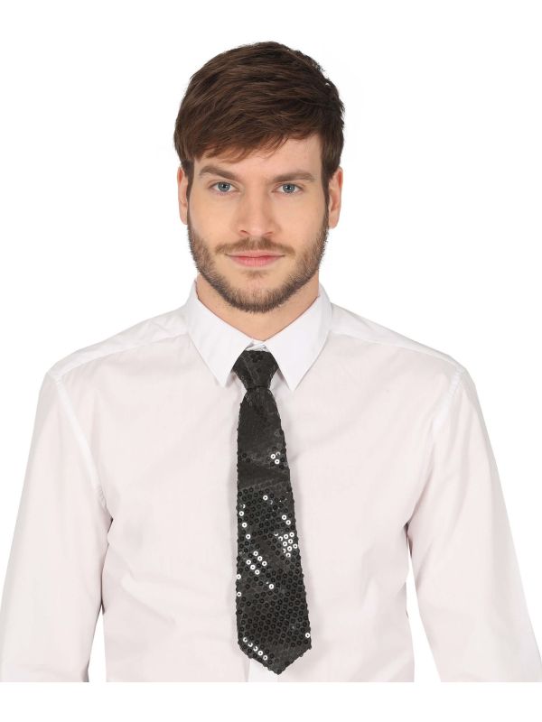 Zwarte Pailletten Stropdas