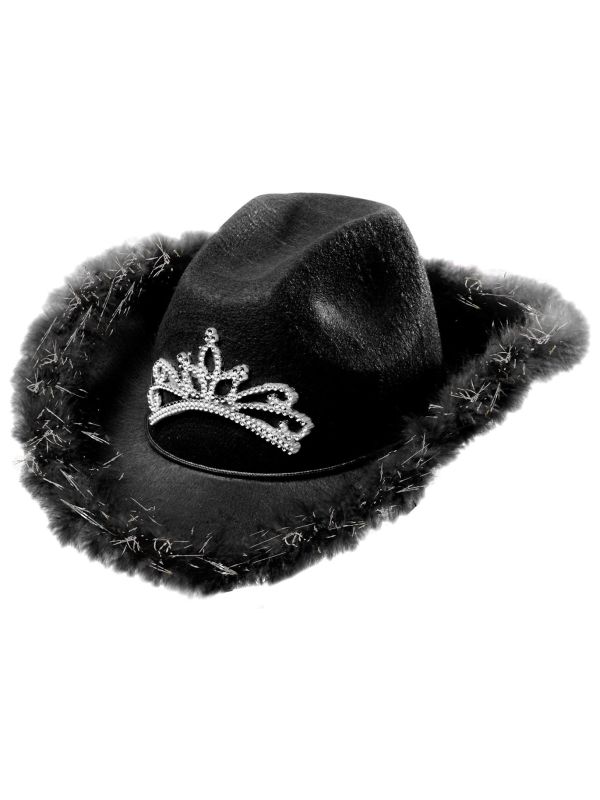 Zwarte Party Cowgirl Hoed