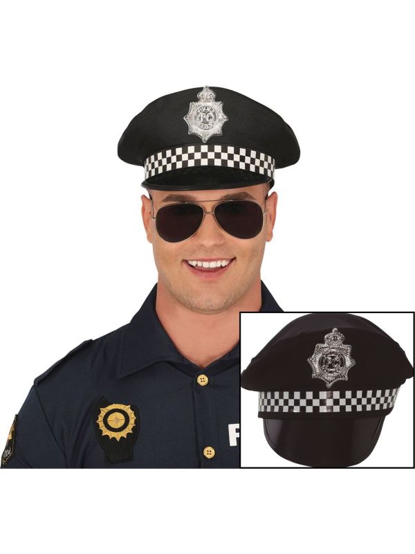 Zwarte Politie Pet Heren