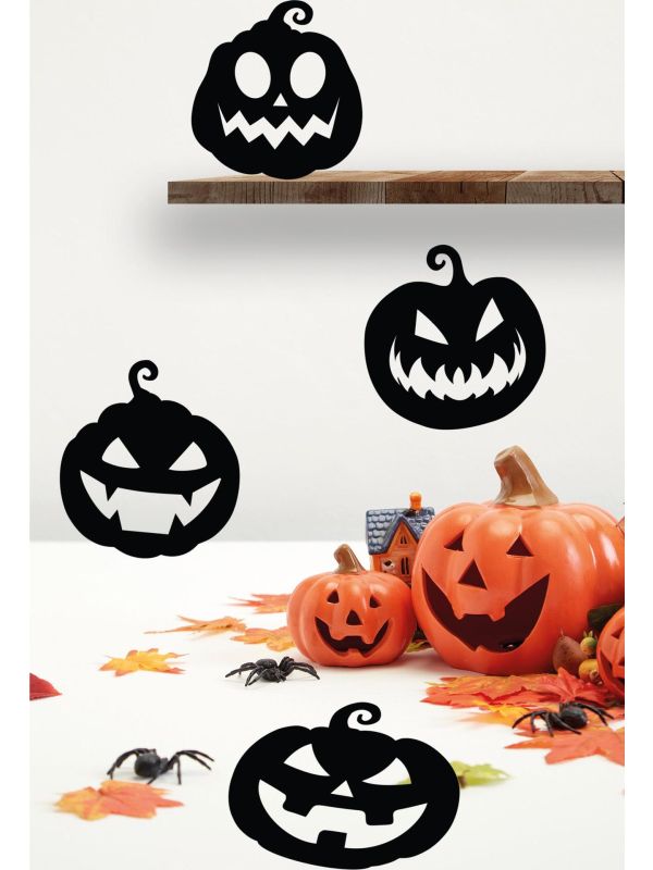 Zwarte Pompoen Silhouette 4 Stuks