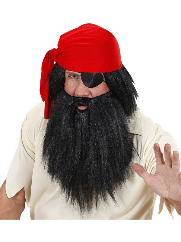 Zwarte Pruik Inclusief Baard