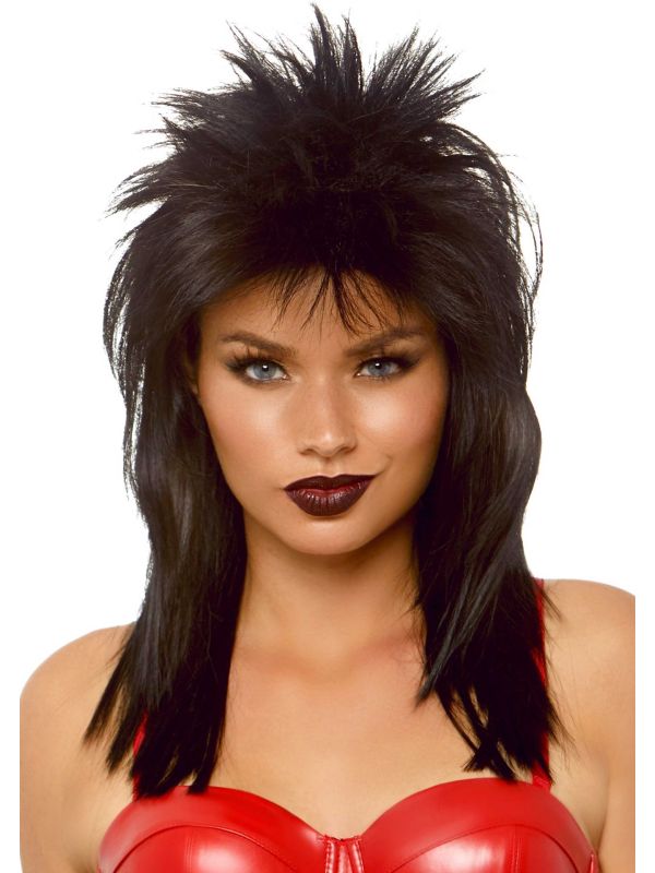 Zwarte Rockster Look Pruik