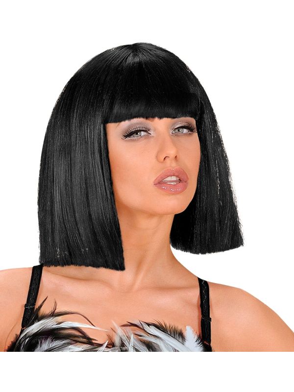 Zwarte Showgirl Pruik