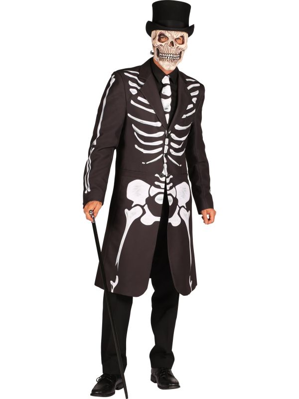 Zwarte Skelet Slipjas Heren Halloween