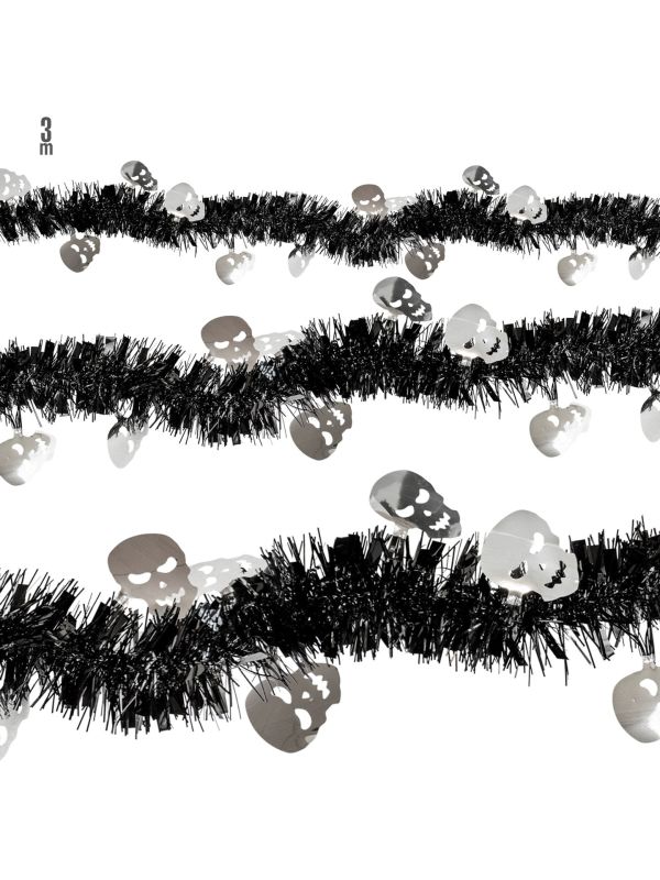 Zwarte Skull Tinsel Slinger