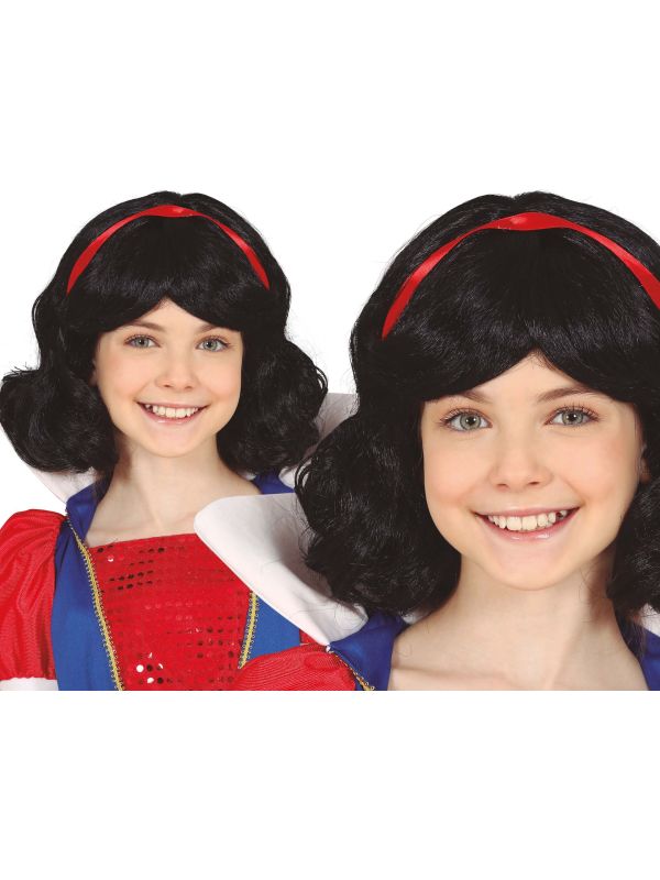 Zwarte Sneeuwwitje Pruik Kind