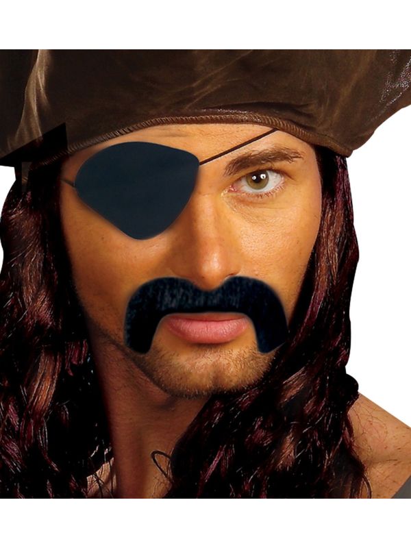 Zwarte Snor met Ooglap Piraat