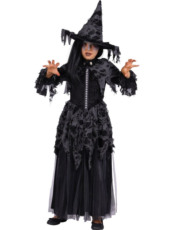 Zwarte Spookheks Jurk Meisjes Halloween