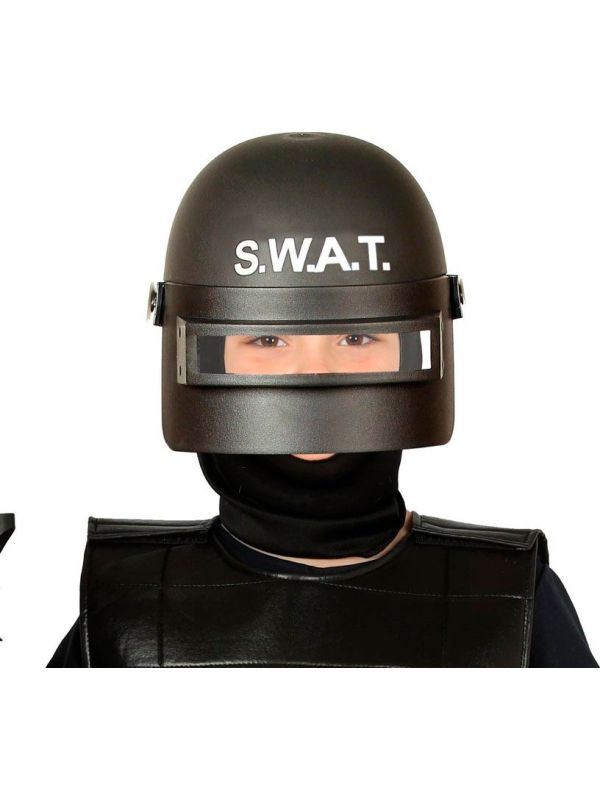 Zwarte Swat Helm Kind