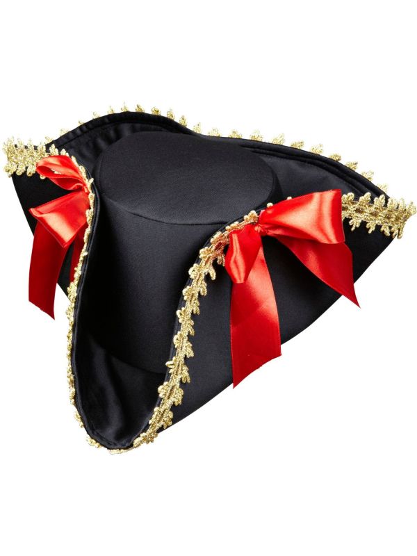 Zwarte Tricorn Piratenhoed