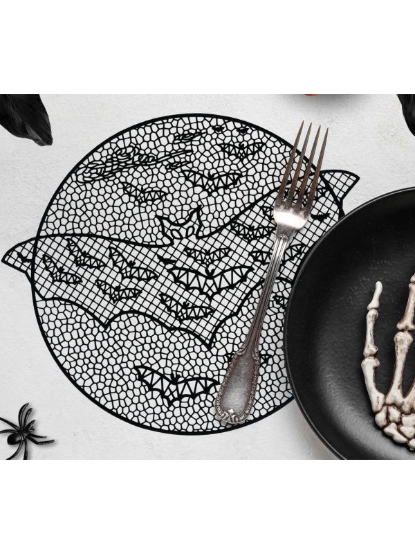 Zwarte Vleermuis Placemat Opengewerkt