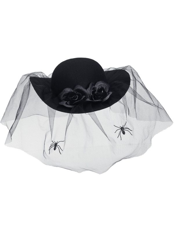 Zwarte Weduwe Hoed Dames