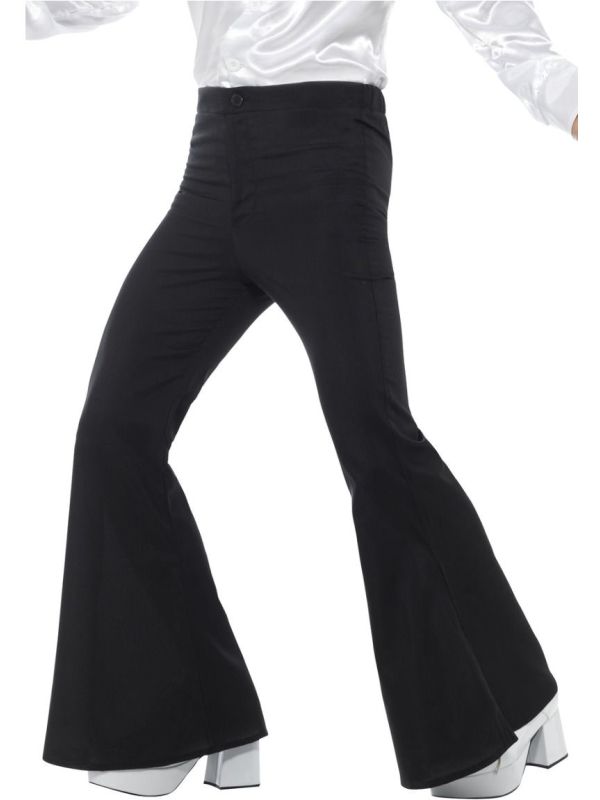 Zwarte Wijde Mannen Broek 60's