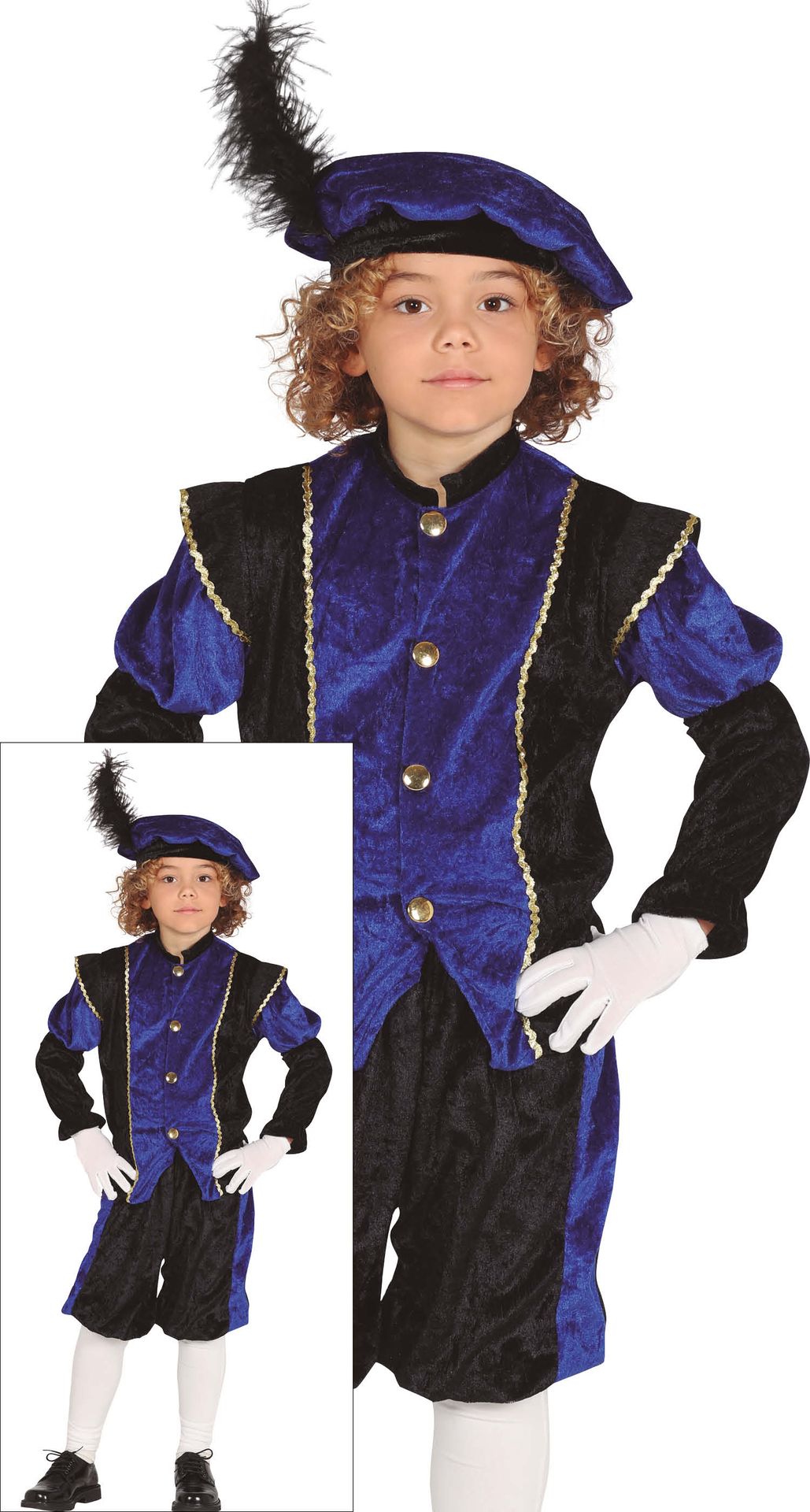 Zwarte Pieten Pak Kind Blauw Carnavalskleding Nl