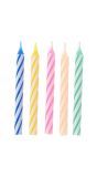 10 Kaarsen Meerkleurig Twister 6 cm