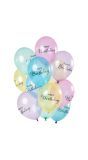 12 Ballonnen Happy Birthday Pastel Transparant 30cm