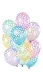 15 Ballonnen Stippen Pastel Transparant 30cm