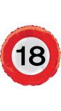 18 Jaar Verkeersbord Folieballon