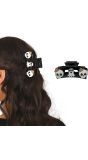 2 Zwarte Haarclips met Schedel en Spook Halloween