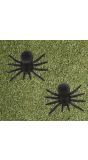 2 Zwarte Spinnen Decoratie Halloween 10cm