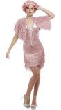 20's Flapper Jurk Dames Oudroze
