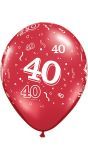 25 40 Jaar Ballonnen Robijn Rood 28cm