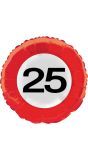 25 Jaar Verkeersbord Folieballon