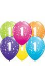 25 Meerkleurige 1 Jaar Ballonnen 28cm