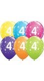 25 Meerkleurige 4 Jaar Ballonnen 28cm