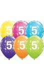 25 Meerkleurige 5 Jaar Ballonnen 28cm