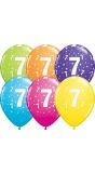 25 Meerkleurige 7 Jaar Ballonnen 28cm