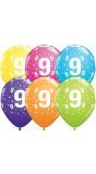 25 Meerkleurige 9 Jaar Ballonnen 28cm