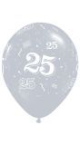 25 Zilveren Ballonnen 25 Jaar 28cm