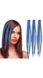 3 Blauwe Haar Extensions 50cm