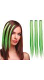 3 Groene Haar Extensions 50cm
