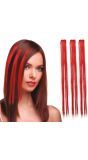 3 Rode Haar Extensions 50cm