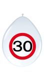 30 Jaar Verkeersbord Ballonnen 8 Stuks