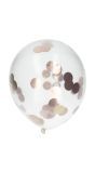 4 Rose Goudkleurige Confetti Ballonnen 30cm