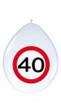 40 Jaar Verkeersbord Ballonnen 8 Stuks