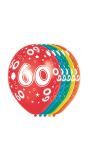 5 Verjaardag Ballonnen 60 Jaar Meerkleurig