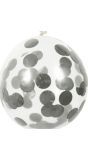 5 Zilveren Confetti Ballonnen