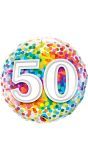 50 Jaar Regenboog Confetti Folieballon