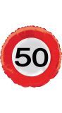 50 Jaar Verkeersbord Folieballon