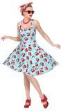 50's Kersenjurk Blauw Dames