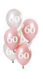 6 Ballonnen Glossy Pink 60 Jaar 23cm